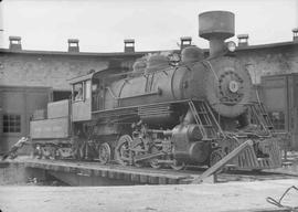 Simpson Timber Company Steam Locomotive Number 3 at Shelton, Washington in 1946.
