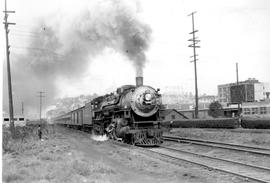 Northern Pacific steam locomotive 2602 in Seattle, Washington, circa 1946.