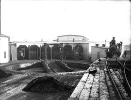 Columbia and Puget Sound Railroad servicing facilities  at Seattle, Washington, circa 1912.