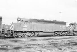 Burlington Northern diesel locomotive 6557 at Auburn, Washington in 1972.