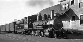 Pacific Coast Railway steam locomotive number 105 in California in 1938.