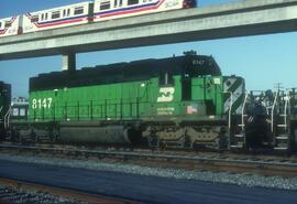 Burlington Northern 8147 at Vancouver, British Columbia in 1992.