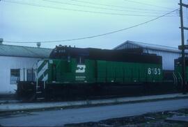 Burlington Northern 8153 at Vancouver, British Columbia in 1988.