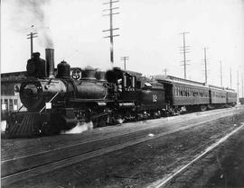 Pacific Coast Railroad passenger train at Seattle, Washington, circa 1910.