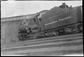 Northern Pacific steam locomotive 1185 at Laurel, Montana, in 1934.