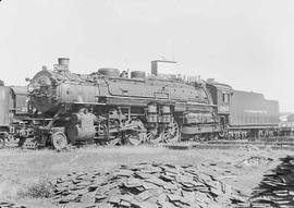 Northern Pacific steam locomotive 2605 at South Tacoma, Washington, circa 1949.