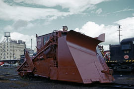 Spokane, Portland and Seattle Railway Jordan Spreader X-4 at Portland, Oregon in 1959.