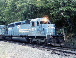 Consolidated Rail Corporation (Conrail) diesel locomotive 6423 at Bowie, Maryland on July 5, 1982.