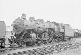 Northern Pacific steam locomotive 1768 at Brainerd, Minnesota, in 1954.