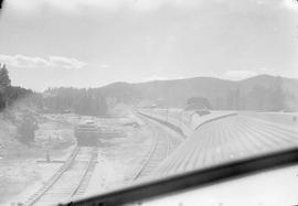 On board Northern Pacific Vista-Dome North Coast Limited at Homestake, Montana, in 1955.