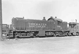 Tidewater Southern Railway Diesel Locomotive Number 746 at Modesto, California in June 1974.