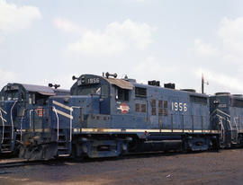 Missouri Pacific Railroad diesel locomotive 1956 at Alexandria, Louisiana on June 22, 1978.