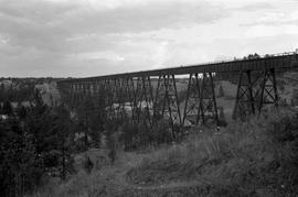 Union Pacific Railroad bridge at Spokane, Washington, undated.