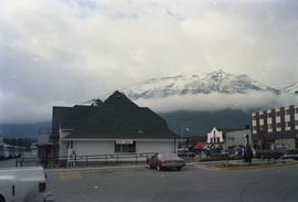Canadian National Railway Company station at Jasper, Alberta in September 1986.