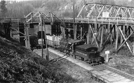 Pacific Coast Railroad work train at Cedar Mountain, Washington in 1947.