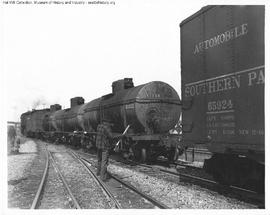 Great Northern Freight Train at Interbay, Washington in 1947.