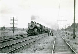 Great Northern Railway steam locomotive 2501 in Washington State, undated.