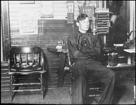 Northern Pacific telegraph operator at Upham, Washington, circa 1914.