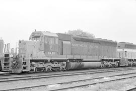 Burlington Northern diesel locomotive 6428 at Minneapolis, Minnesota in 1972.