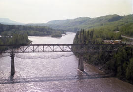 British Columbia Railway Company bridge at East Pine River, British Columbia on May 27, 1990.