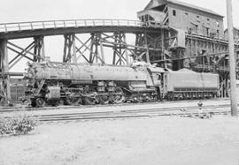 Northern Pacific steam locomotive 2687 at Spokane, Washington, in 1953.