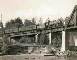 Great Northern Railway steam locomotive 1451 in Washington State, undated.