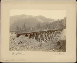 Northern Pacific bridge at Stampede, Washington Territory, in 1887.