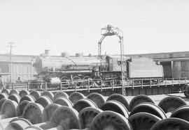 Northern Pacific steam locomotive 1519 at Northtown, Minnesota, in 1954.