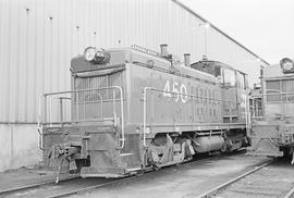 Burlington Northern diesel locomotive 450 at Minneapolis Jct., Minnesota in 1973.