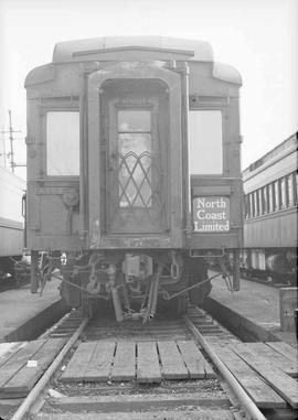 Rear Of Northern Pacific Railroad Observation Car Grand Canyon at Seattle, Washington, circa 1944.