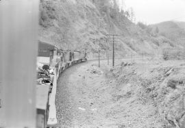 Burlington Northern freight train at Easton, Washington in 1970.