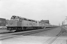 Amtrak diesel locomotive 551 at Centralia, Washington on May 14, 1975.