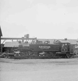 Rayonier Incorporated Steam Locomotive Number 8 at Sekiu, Washington in March, 1962.