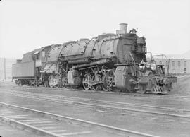 Northern Pacific steam locomotive 4500 at Butte, Montana, in 1949.