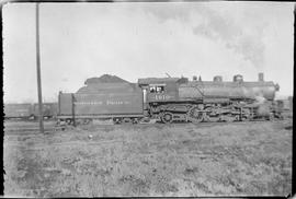 Northern Pacific steam locomotive 1910 at Forsyth, Montana, in 1936.