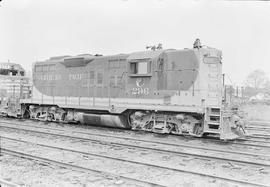 Northern Pacific diesel locomotive number 296 at Auburn, Washington, in 1970.