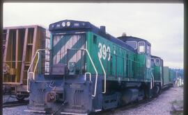 Burlington Northern 3909 at New Westminster, British Columbia in 1976.