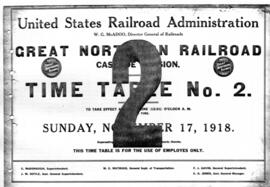 Great Northern Railway (GN) Cascade Division Employee Timetable Number 2, November 17, 1918