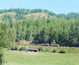 Saint Maries River Railroad Diesel Locomotives Number 502 and 501 Near Avery, Idaho in August 1981.