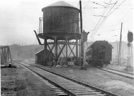 Pacific Coast Railroad water tank at Renton, Washington, circa 1948.