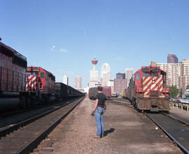 Canadian Pacific Railway diesel locomotive 1544 at Calgary, Alberta in August 1990.