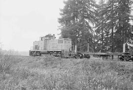 Chehalis Western Diesel Locomotive Number 684 at Pe Ell, Washington in October 1974.