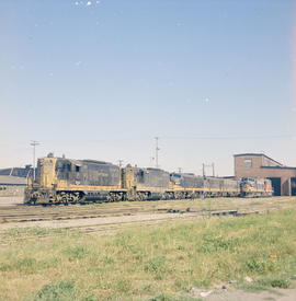 Burlington Northern diesel locomotive 1882 at Auburn, Washington in 1970.