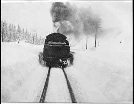 Northern Pacific steam locomotive at Martin, Washington, circa 1917.