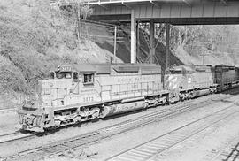 Union Pacific diesel locomotive 3072 at Tacoma, Washington in 1973.