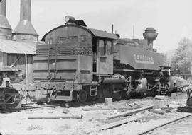 Rayonier Incorporated Steam Locomotive Number 9 at Sekiu, Washington, circa 1948.