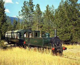 Fort Steele Heritage Town steam locomotive "Dunrobin" at Fort Steele, British Columbia ...