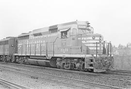 Burlington Northern diesel locomotive 2239 at Longview Junction, Washington in 1971.