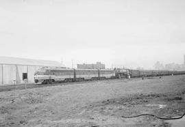 Northern Pacific passenger train number 408 at Seattle, Washington, circa 1953.