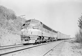 Northern Pacific diesel locomotive 6502C at Tacoma-McCarver St, Washington, in 1968.